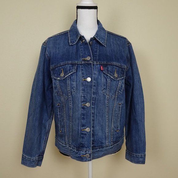 Levi's Denim Jean Jacket Size M Ex-Boyfriend Trucker